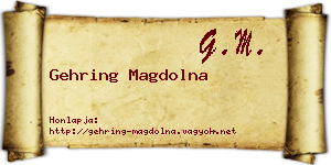 Gehring Magdolna névjegykártya